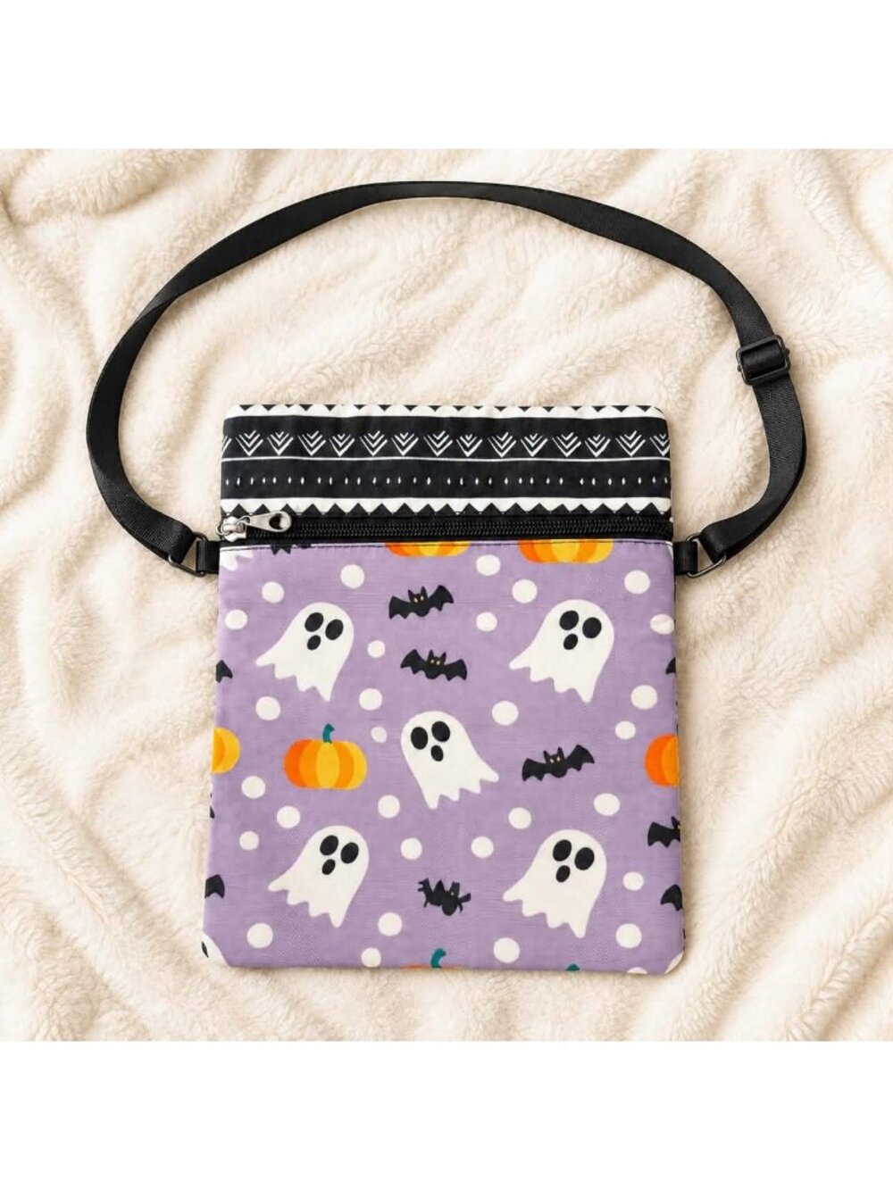 Purple Halloween Ghost Crossbody Phone Bag